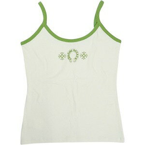 CHROME HEARTS クロム・ハーツ ROLLER SKATES TANK HORSESHOE CEMENT/GREEN キャミソール ナチュラル Siz...