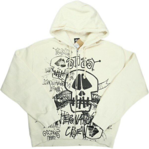 樂天商城 - STUSSY ステューシー 26SS SKULLS GAR DYED ZIP HOOD BONE ジップパーカー ナチュラル Size 【L】 【新古品・未使用品】 30010230