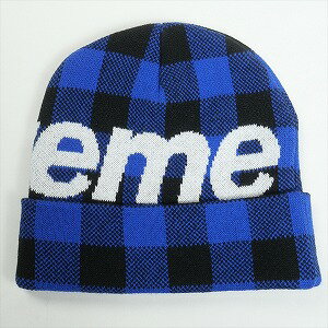 SUPREME シュプリーム 20AW Big Logo Beanie Royal Plaid ビーニー 青 Size 【フリー】 【中古品-ほぼ新品】 20816529