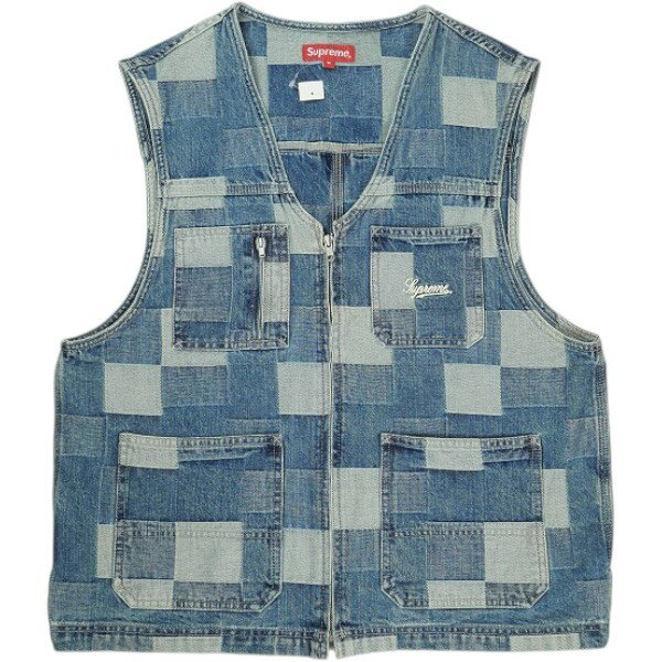 SUPREME シュプリーム 21SS Patched Denim Vest Blue デニムベスト インディゴ Size   30011291
