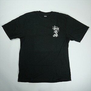 STUSSY ステューシー 25SS DOUBLE DRAGON PIGMENT DYED BLACK Tシャツ 黒 Size 【L...
