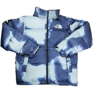 SUPREME シュプリーム ×THE NORTH FACE 21AW Bleached Denim Print Nuptse Jacket Indigo ジャケット インディゴ Size 【L】 【中古品-非常に良い】 20832891