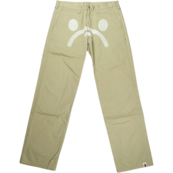 A BATHING APE ア ベイシング エイプ MILO FACE ANIMAL SAFARI CHINO PANTS BEIGE チノパンツ ベージュ Size 【L】 【中古品-非常に良い】 20838154