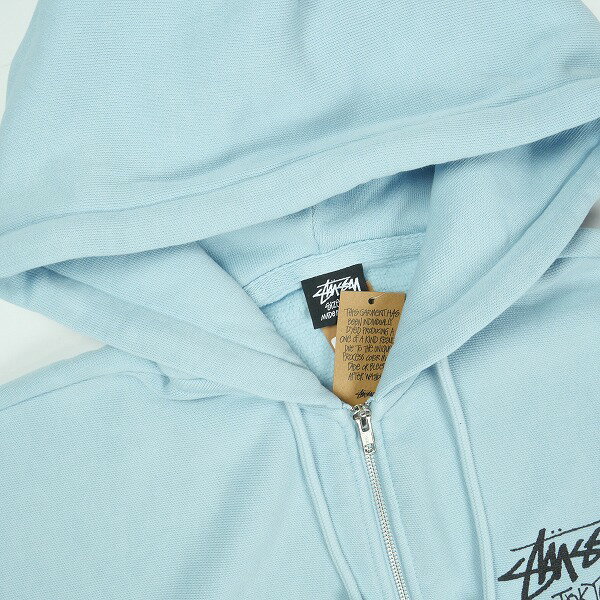 STUSSY ステューシー STOCK TOKYO ZIP HOOD SKY BLUE 東京限定ジップパーカー 水色 Size 【M】 【新古品・未使用品】 30009035