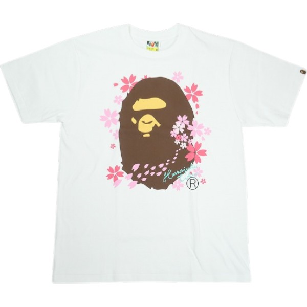 樂天商城 - A BATHING APE ア ベイシング エイプ 26SS SAKURA APE HEAD TEE WHITE サル顔 Tシャツ 白 Size 【L】 【新古品・未使用品】 30010269