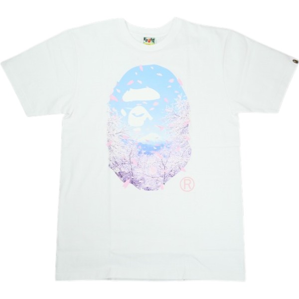 乐天商城 - A BATHING APE ア ベイシング エイプ 26SS SAKURA PHOTO APE HEAD TEE WHITE サル顔 Tシャツ 白 Size 【M】 【新古品・未使用品】 30010270