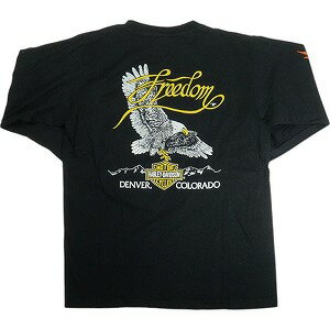乐天商城 - VINTAGE ヴィンテージ Harley Davidson ハーレーダビッドソン 80s Embroiyed Flame LS Tee ロンT 黒 Size 【L】 【中古品-良い】 20820103