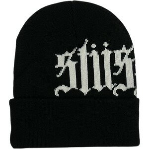 STUSSY ステューシー 25FW CUFF BEANIE OLD ENGLISH Black ビーニー 黒 Size 【フリー】 【新古品・未使用品】 20826686