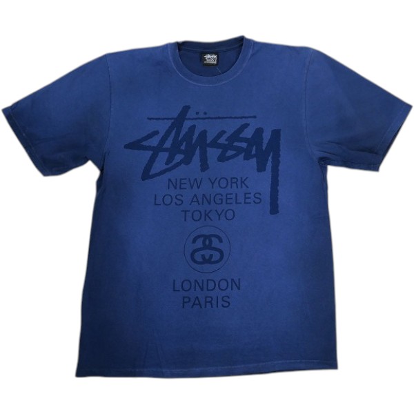 乐天商城 - STUSSY ステューシー WORLD TOUR SUN FADE TEE FADED NAVY Tシャツ 紺 Size 【XL】 【新古品・未使用品】 30008694