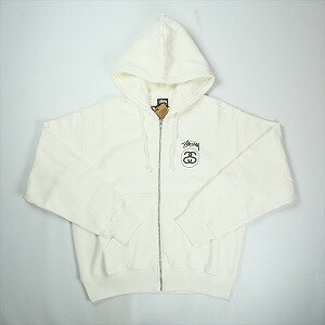 STUSSY ステューシー 25FW STOCK LINK PIGMENT DYED Natural ジップパーカー 白 Size 【M】 【新古品・未使用品】 20824736