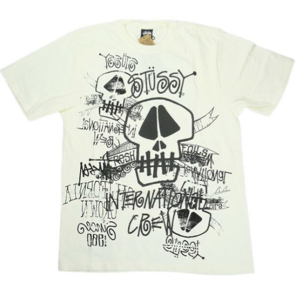 STUSSY ステューシー 26SS SKULLS TEE PIGMENT DYED Natural Tシャツ 白 Size 【L】 【新古品・未使用品】 20836356