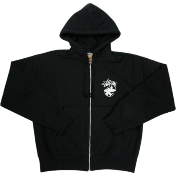 STUSSY ステューシー 26SS LONG HAUL ZIP HOODIE BLACK ジップパーカー 黒 Size 【XL】 【新古品・未使用品】 20836368