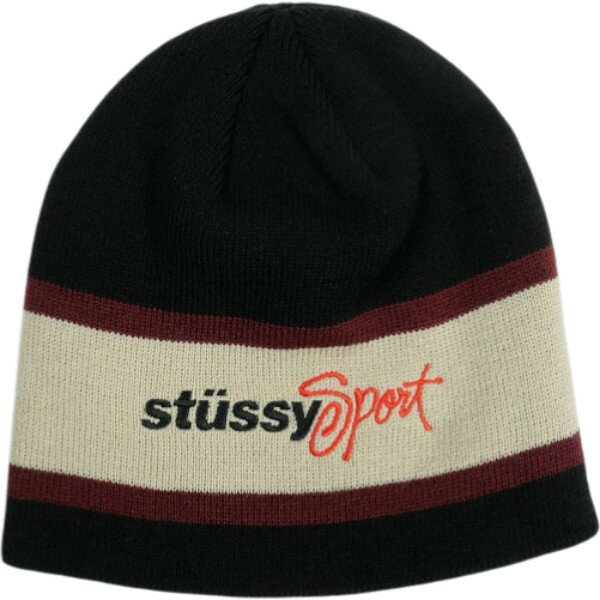 STUSSY ステューシー 26SS STUSSY SPORT STRIPE SKULLCAP BLACK ビーニー 黒 Size 【フリー】 【新古品・未使用品】 20836369