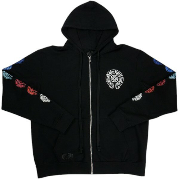 乐天商城 - CHROME HEARTS クロム・ハーツ MULTI COLOR HORSESHOE FULL ZIP HOODIE BLACK/MULTI ジップパーカー 黒 Size 【M】 【新古品・未使用品】 30006971