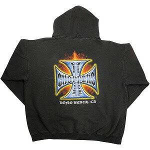 乐天商城 - VINTAGE ヴィンテージ West Coast Choppers ウェストコーストチョッパーズ Iron Cross Flame Hoodie パーカー 黒 Size 【XL】 【中古品-良い】 20832436