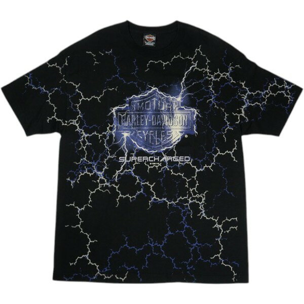 乐天商城 - VINTAGE ヴィンテージ Harley-Davidson ハーレーダビッドソン Superch Arged Tee Tシャツ 黒 Size 【XL】 【中古品-良い】 30008014