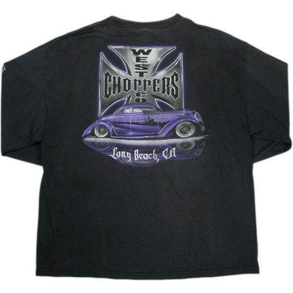 乐天商城 - VINTAGE ヴィンテージ West Coast Choppers ウェストコーストチョッパーズ Purple Cross LS Tee ロンT 黒 Size 【XXL】 【中古品-良い】 30008021
