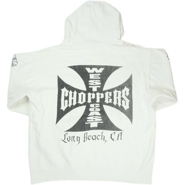 乐天商城 - VINTAGE ヴィンテージ West Coast Choppers ウェストコーストチョッパーズ Iron Cross Hoodie パーカー 白 Size 【M相当】 【中古品-良い】 30008023
