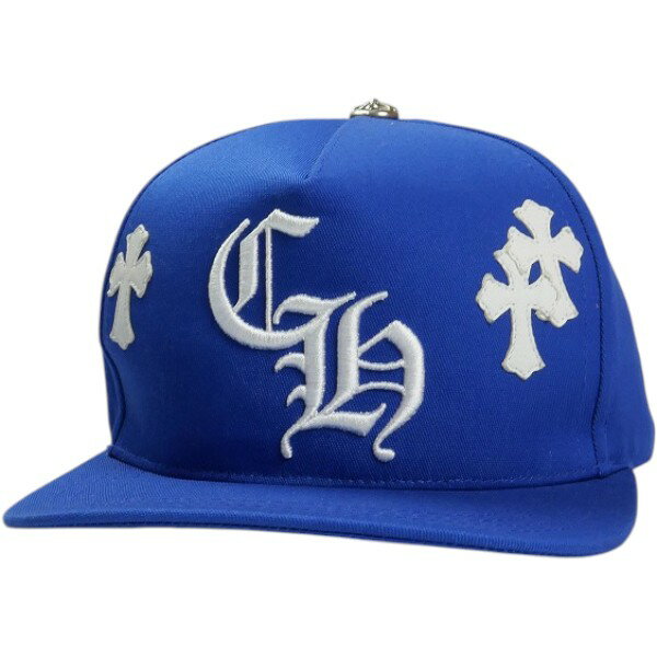 CHROME HEARTS クロム・ハーツ HAT 5 PANEL CAP BSBL CBLT BLUE/WHITE クロスパッチ付きベースボールキャップ 青白 Size 【フリー】 【新古品・未使用品】 30008033