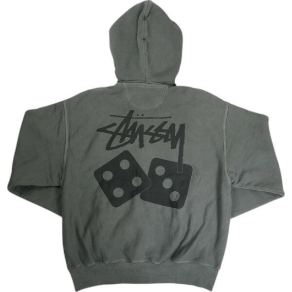 STUSSY ステューシー DICE PIG DYED ZIP HOOD BLACK ジップパーカー 黒 Size 【XL】 【新古品・未使用品】 20837882