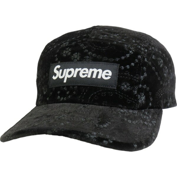 SUPREME シュプリーム 23AW Velvet Paisley Camp Cap Black キャンプキャップ 黒 Size   30012224