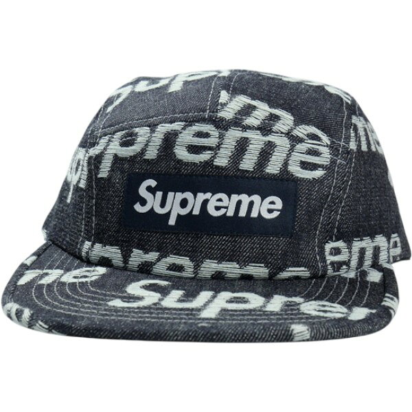 SUPREME シュプリーム 25FW Jacquard Logos Denim Camp Cap Rigid Indigo キャンプキャップ インディゴ Size   30012263