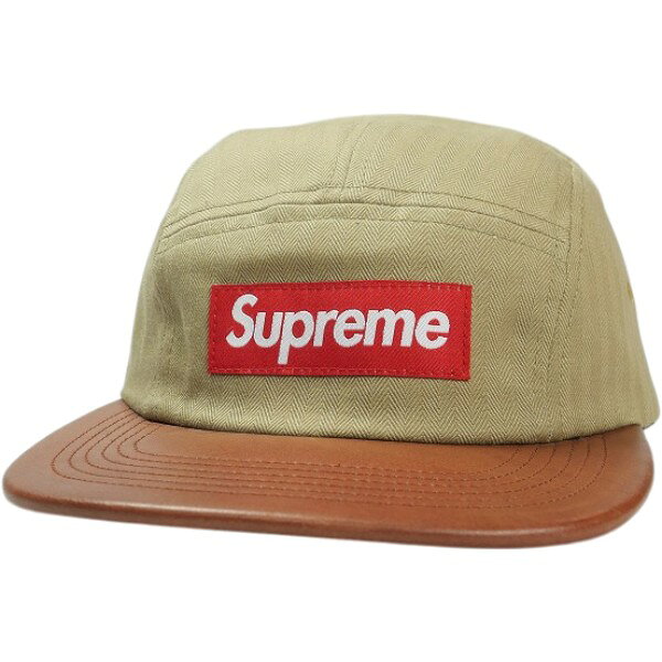 SUPREME シュプリーム 12SS Herringbone Leather Camp Cap Tan キャンプキャップ タン Size   30012705