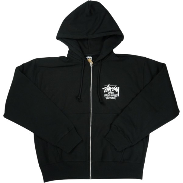 乐天商城 - STUSSY ステューシー ×DOVER STREET MARKET STOCK DSM SINGAPORE ZIP HOODIE BLACK ジップパーカー 黒 Size 【M】 【新古品・未使用品】 30008068