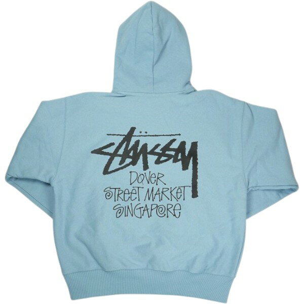 乐天商城 - STUSSY ステューシー ×DOVER STREET MARKET STOCK DSM SINGAPORE HOODIE SLATE パーカー 水色 Size 【L】 【新古品・未使用品】 30008076