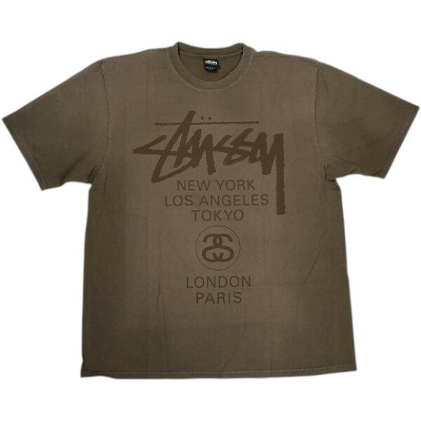 乐天商城 - STUSSY ステューシー WORLD TOUR SUN FADE TEE FADED BROWN Tシャツ 茶 Size 【S】 【新古品・未使用品】 30008696