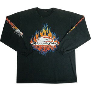 VINTAGE ヴィンテージ Harley Davidson Screaming Eagle LS Tee ロンT 黒 Size 【L相当】 【中古品-良い】 20818593