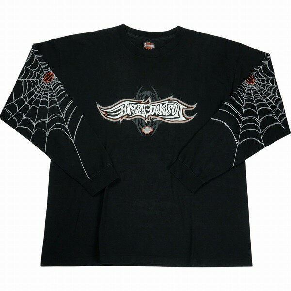 乐天商城 - VINTAGE ヴィンテージ Harley Davidson ハーレーダビッドソン Spider Web LS Tee ロンT 黒 Size 【XXL】 【中古品-良い】 20838645
