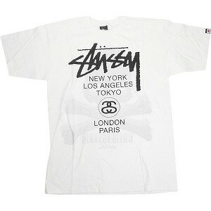STUSSY ステューシー ×mastermind JAPAN Shadow Skull WT Tee Tシャツ 白黒 Size 【M】 【中古品-ほぼ新品】 20834996