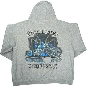 乐天商城 - VINTAGE ヴィンテージ West Coast Choppers ウェストコーストチョッパーズ Blue Iron Cross Hoodie パーカー 灰 Size 【XL】 【中古品-良い】 20825338