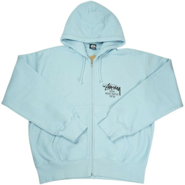 乐天商城 - STUSSY ステューシー ×DOVER STREET MARKET STOCK DSM PARIS ZIP HOODIE SKY BLUE ジップパーカー 水色 Size 【L】 【新古品・未使用品】 30008726