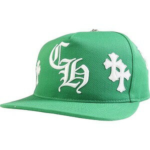 CHROME HEARTS クロム・ハーツ HAT 5 PANEL CAP BSBL CBLT GREEN/WHITE クロスパッチ付きベースボールキャップキャ...