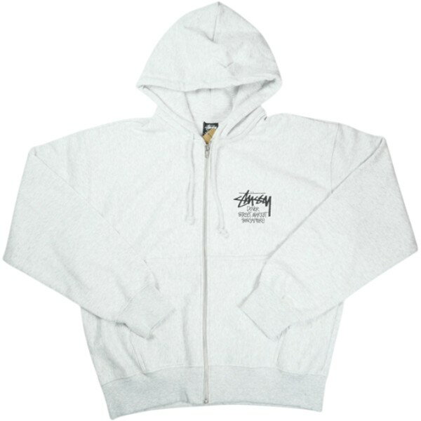 乐天商城 - STUSSY ステューシー ×DOVER STREET MARKET STOCK DSM SINGAPORE ZIP HOODIE ASH GRAY ジップパーカー 灰 Size 【M】 【新古品・未使用品】 20839176