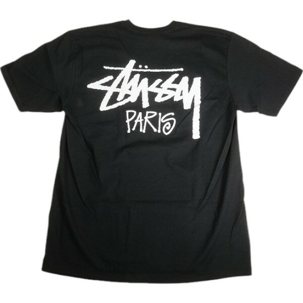 乐天商城 - STUSSY ステューシー STOCK PARIS TEE BLACK パリ限定Tシャツ 黒 Size 【L】 【新古品・未使用品】 30008672