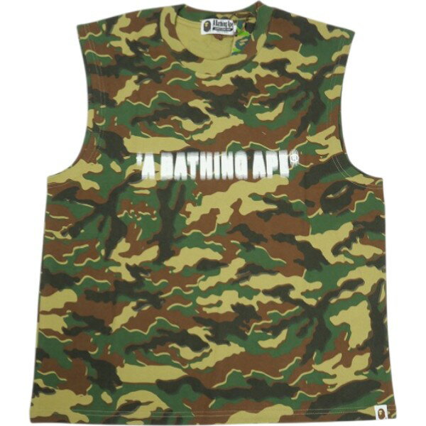 乐天商城 - A BATHING APE ア ベイシング エイプ 26SS GLITCH WOODLAND CAMO HEAVY WASH CROPPED FIT TANK TOP GREEN タンクトップ 緑 Size 【L】 【新古品・未使用品】 20839554