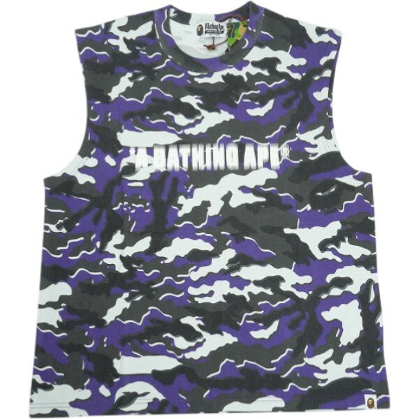 乐天商城 - A BATHING APE ア ベイシング エイプ 26SS GLITCH WOODLAND CAMO HEAVY WASH CROPPED FIT TANK TOP PURPLE タンクトップ 紫 Size 【L】 【新古品・未使用品】 20839555