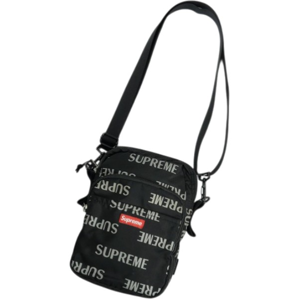 SUPREME シュプリーム 16AW 3M Reflective Repeat Shoulder Bag Black ショルダーバッグ 黒 Size 【フリー】 【中古品-良い】 20839220