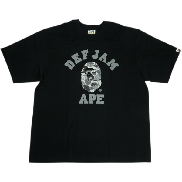 乐天商城 - A BATHING APE ア ベイシング エイプ ×DEFJAM CAMO COLLEGE RELAXED FIT TEE BLACK/SILVER Tシャツ 黒 Size 【XL】 【新古品・未使用品】 20840654