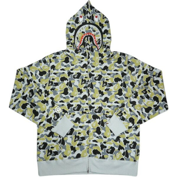 乐天商城 - A BATHING APE ア ベイシング エイプ 25AW GINZA CAMO CRYSTAL STONE SHARK FULL ZIP HOODIE 銀座オープン記念シャークパーカー 黄 Size 【XXL】 【新古品・未使用品】 20840660