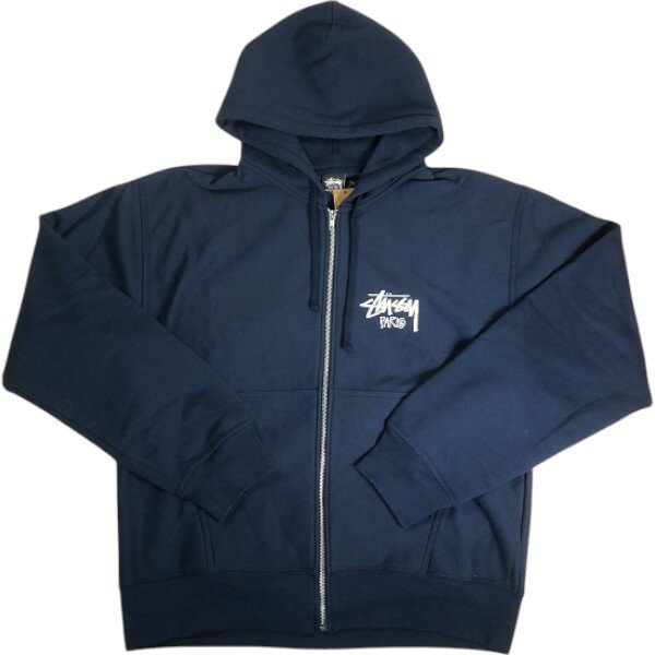 乐天商城 - STUSSY ステューシー STOCK PARIS ZIP HOOD NAVY パリ限定ジップパーカー 紺 Size 【M】 【新古品・未使用品】 30008634
