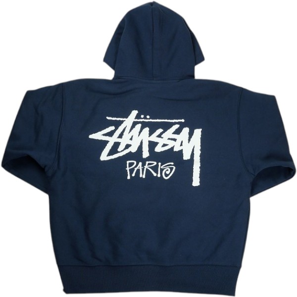 STUSSY ステューシー STOCK PARIS HOOD NAVY パリ限定パーカー 紺 Size 【L】 【新古品・未使用品】 30008641