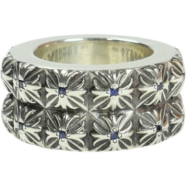 CHROME HEARTS クロム・ハーツ PETE PUNK DBL RING BLUE SILVER/SAPPHIRE ピートパンクリング 銀 Size 【13号】 【新古品・未使用品】 30008880