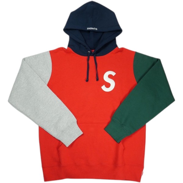 SUPREME シュプリーム 19SS S Logo Colorblocked Hooded Sweatshirt Red パーカー 赤 Size 【M】 【新古品・未使用品】 30005633