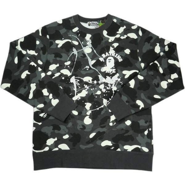 乐天商城 - A BATHING APE ア ベイシング エイプ 25AW CITY CAMO PAINTING CREWNECK SWEATSHIRT BLACK クルーネック 黒 Size 【XL】 【新古品・未使用品】 30005645