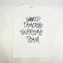 SUPREME シュプリーム ×STUSSY 01SS World Famous Tee Tシャツ 白 Size 【M】 【中古品-ほぼ新品】 20763067