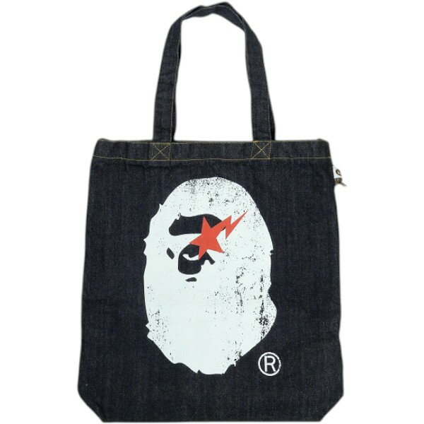 樂天商城 - A BATHING APE ア ベイシング エイプ APE HEAD 2WAY DENIM BAG INDIGO トートバッグ インディゴ Size 【フリー】 【新古品・未使用品】 30011055